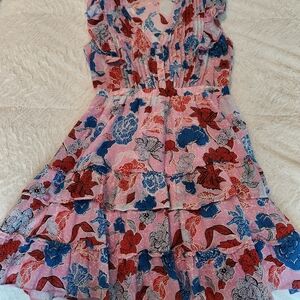BB Dakota Steve Madden Floral Pink and Blue Mini Dress Sz Med